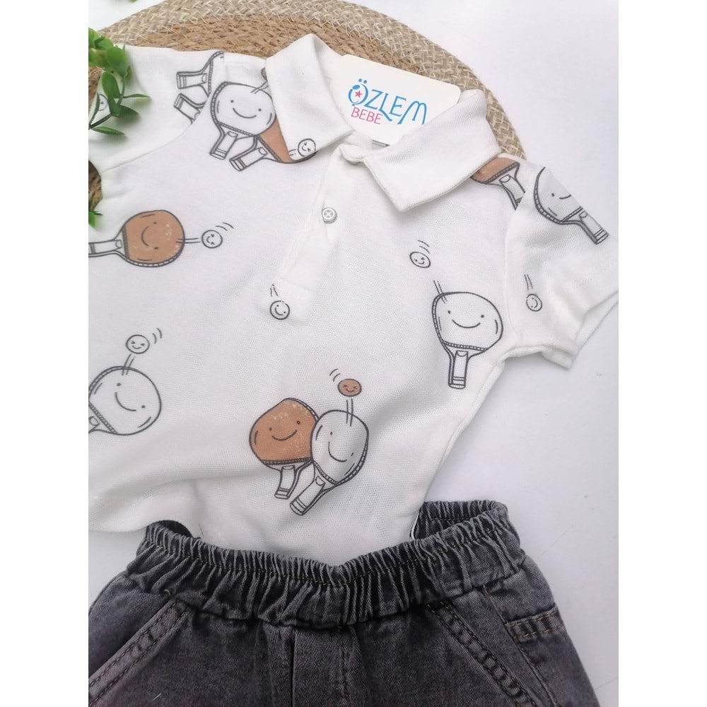 Kardeş Raketler Denim Şortlu 2'li Takım