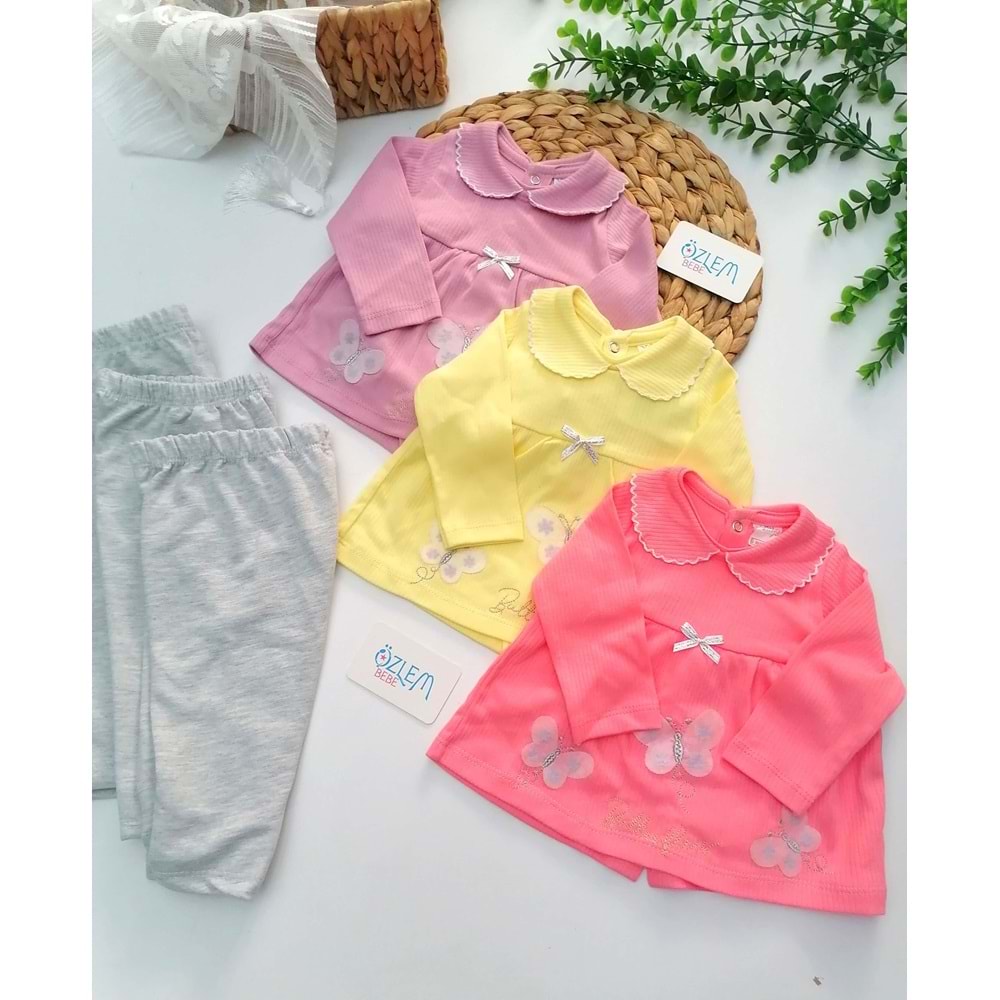 Bebe Yaka Kelebekli 2'li Bebek Tk.