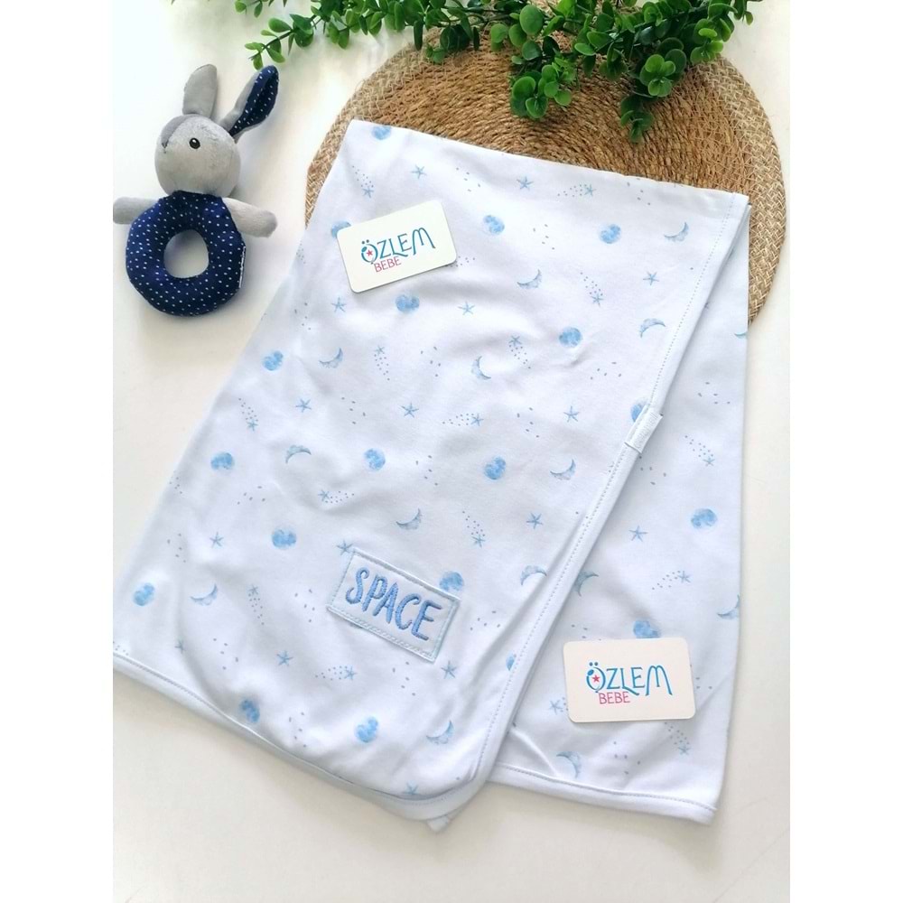 Ay Baskılı Penye Battaniye