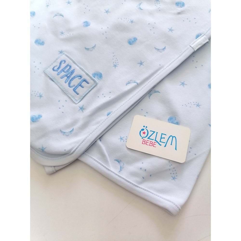 Ay Baskılı Penye Battaniye