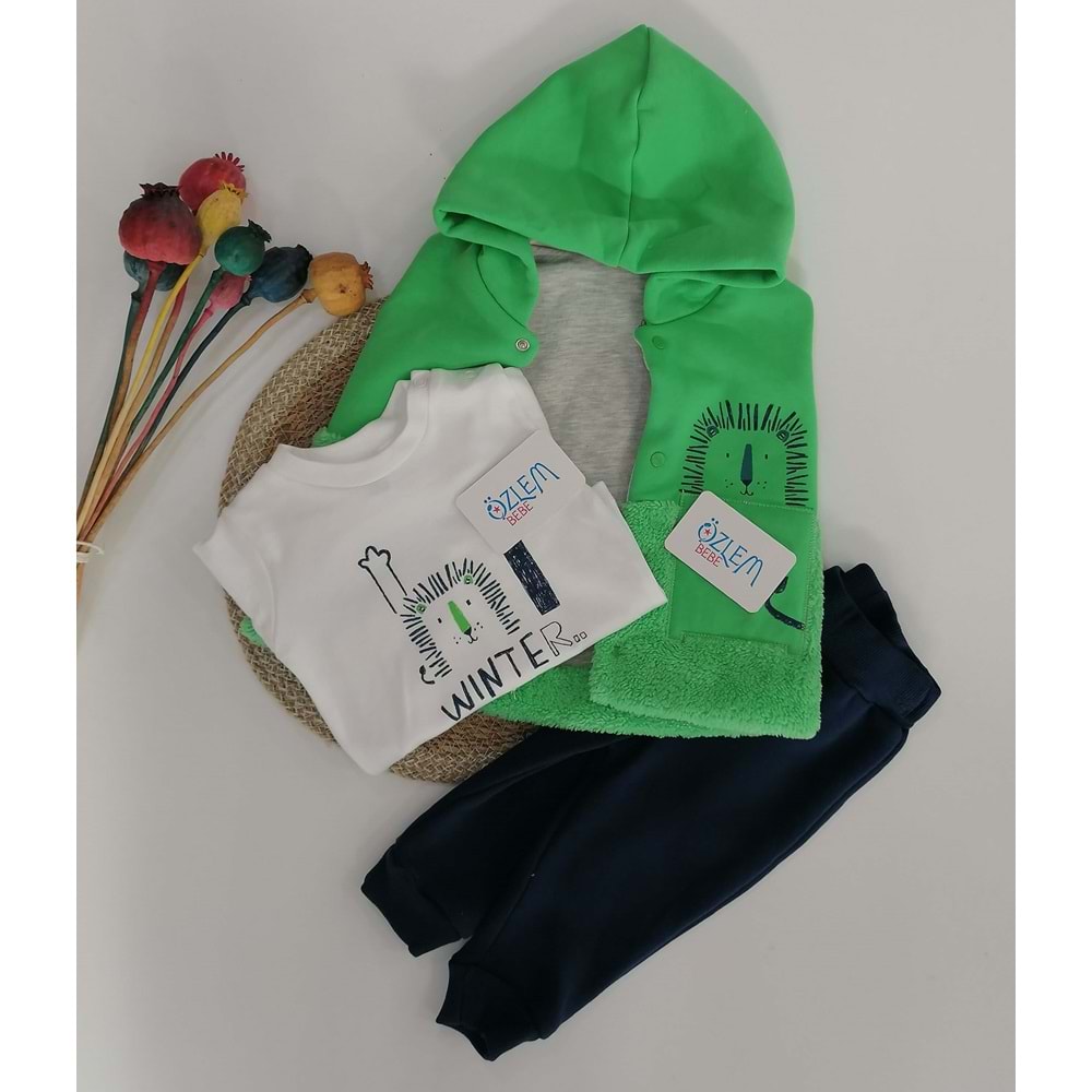 Aslan Figürlü Yeşil Yelekli Takım