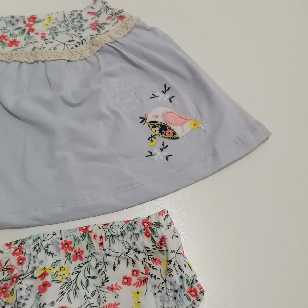 Kuş Figürlü Eflatun Bebek Takım