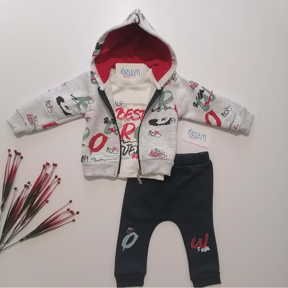 Best Bro Ever Gri 3'lü Takım