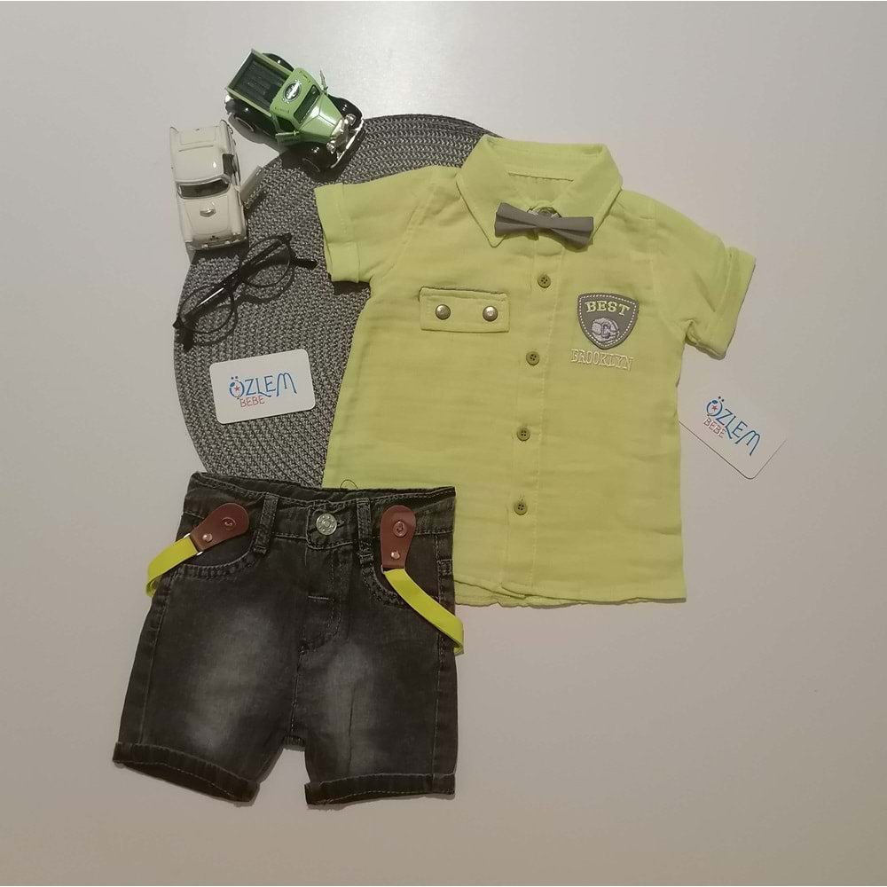 Müslin Gömlek Şortlu Erkek Takım