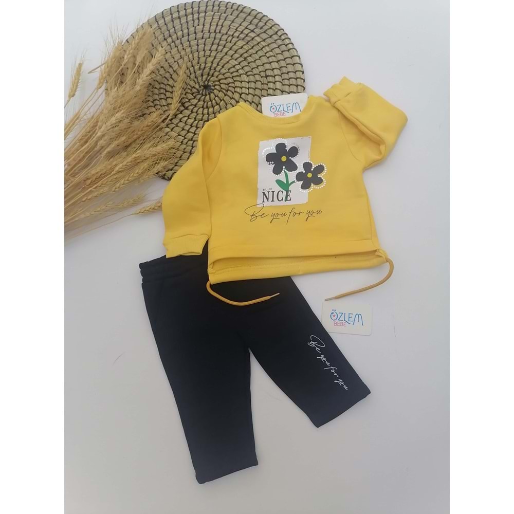 Çiçek Çiçek Sarı Bebek Takım