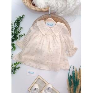 Yonca Desen Biye Yaka Müslin Elbise