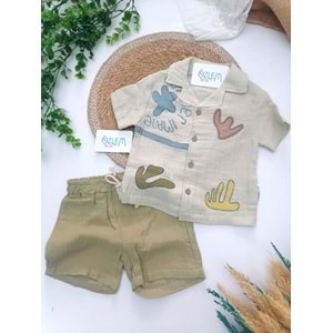 Starfish Baskı Müslin 2'li Takım