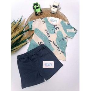 Water Weaves Baskı Pamuklu 2'li Takım