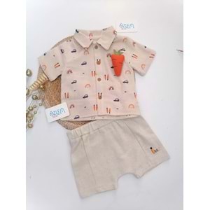 Havuç Figürlü Müslin Gömlekli 2'li Takım