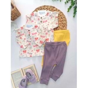 Kelebek Desenli Ribana 2'li Takım