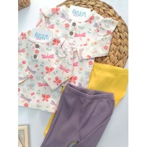 Kelebek Desenli Ribana 2'li Takım