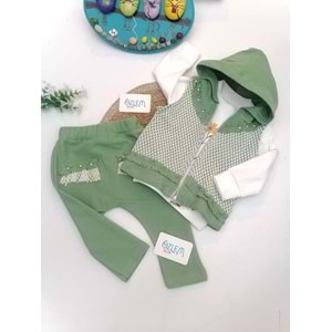 File Model Yelekli Yeşil 3lü Takım