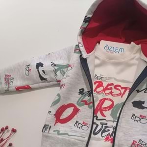 Best Bro Ever Gri 3'lü Takım