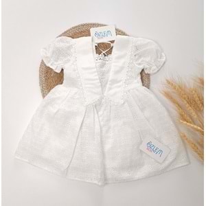 Güpürlü Yaz Esintisi Beyaz Elbise