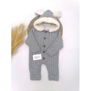 Tavşan Kulaklı Gri Astronot Tulum