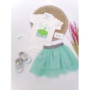 Çilek Nakış Yeşil Tütülü Takım