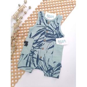 Yaprak Desenli Yeşil Tulum