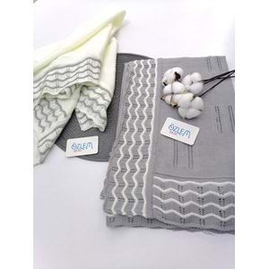 Kenarı Dantel Krem Merserize Battaniye