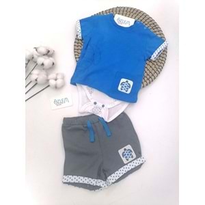 Tosbik Figürlü Mavi 3'lü Takım