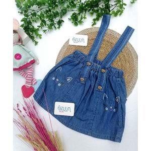 Kedi Baskılı Salopet Etek