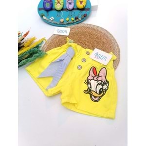 Daısy Duck Nakışlı Beli Büzgülü Şort