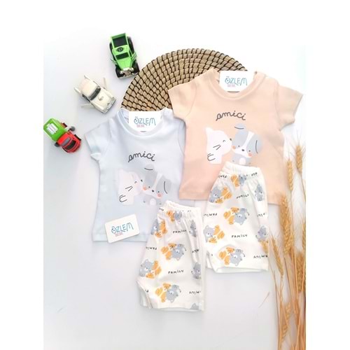 Dost Kedi ile Köpek Şortlu 2'li Takım