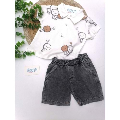 Kardeş Raketler Denim Şortlu 2'li Takım