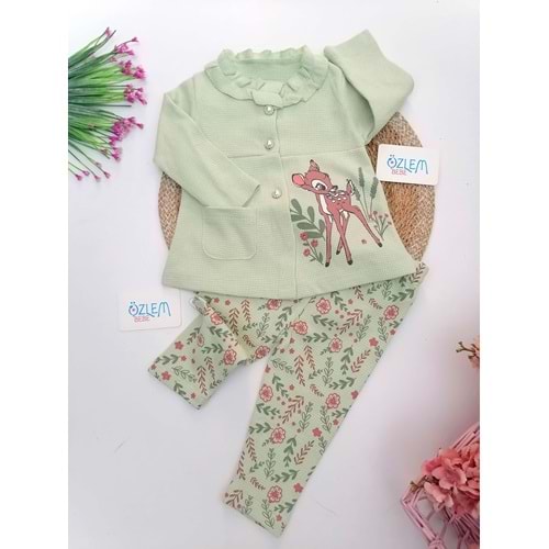 Ceylan Baskı Ceket&Çiçek Tayt 2'li Takım