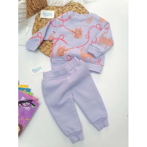 Kedi Baskılı 2'li Takım