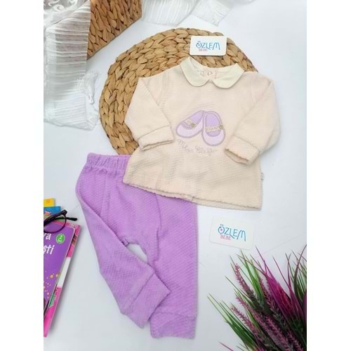 Balerin Ayakkabı Nakışlı 2'li Takım