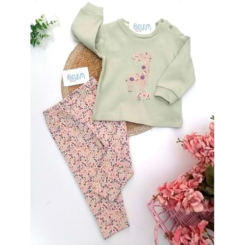 Çiçek Taytlı Ribana 2'li Takım