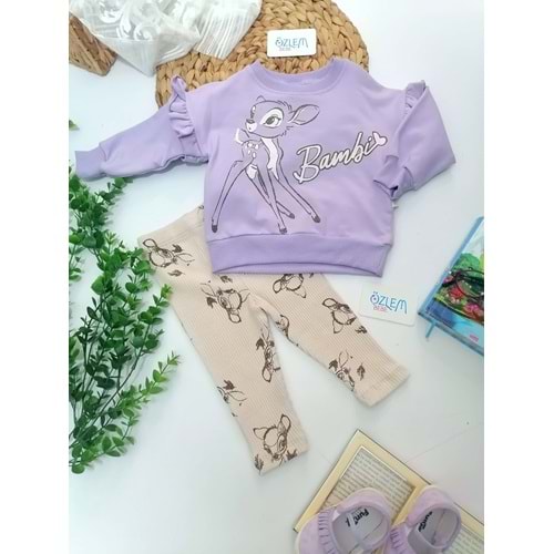 Bambi Fırfır Kol Ribana Tayt 2'li Takım