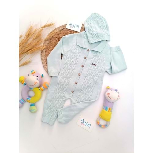 Saç Örgü Model Merserize Şapkalı Tulum