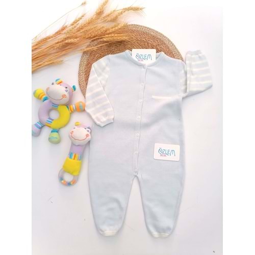 Krem Çizgili Merserize Tulum