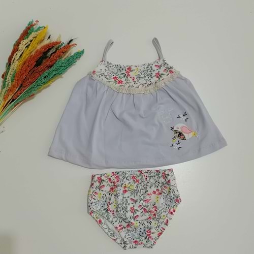 Kuş Figürlü Eflatun Bebek Takım