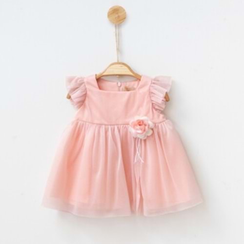 Kristal Tül Somon Elbise