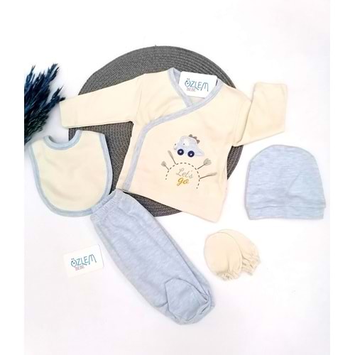 Araba Figürlü Mavi 5'li Hastane Çıkışı