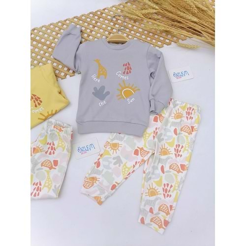 Güneş ve Doğa Gri Bebek Takım