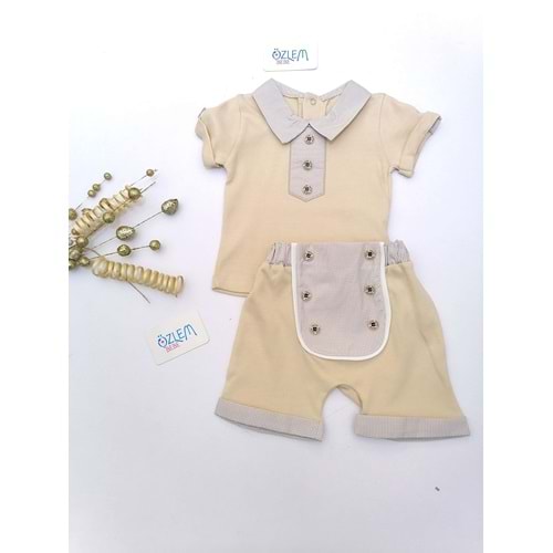 Polo Yaka Tişört&Şortlu Toprak Takım