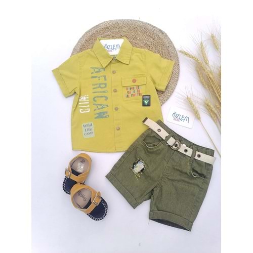 African Hardal Gömlekli Şortlu Takım