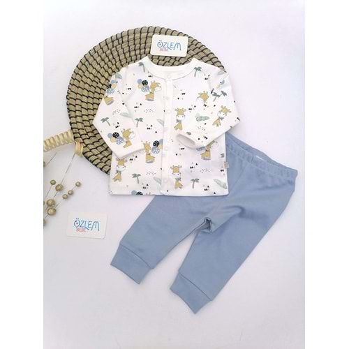 Şirin Zebra Figürlü Mavi Pijama Takım