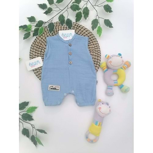 Hakim Yaka Mavi Müslin Tulum