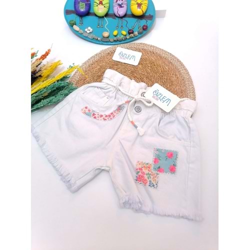 Yama Desen Beli Büzgülü Şort