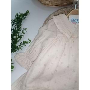 Yonca Desen Biye Yaka Müslin Elbise