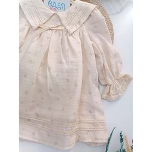 Yonca Desen Biye Yaka Müslin Elbise