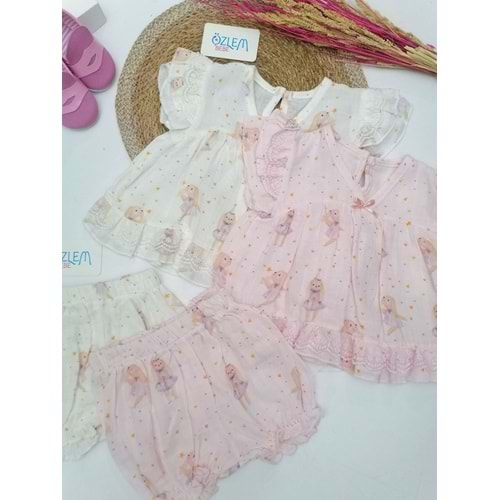 Balerin Tavşan Fistolu Müslin 2'li Takım