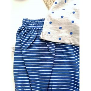 Tavşan Kulak Mavi Puantiyeli 2'li Tk.