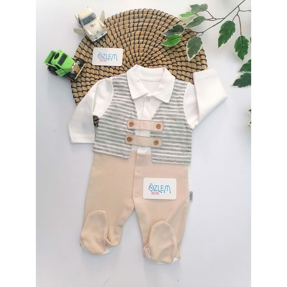 Cepken Yelekli Sütlü Kahve Erkek Tulum