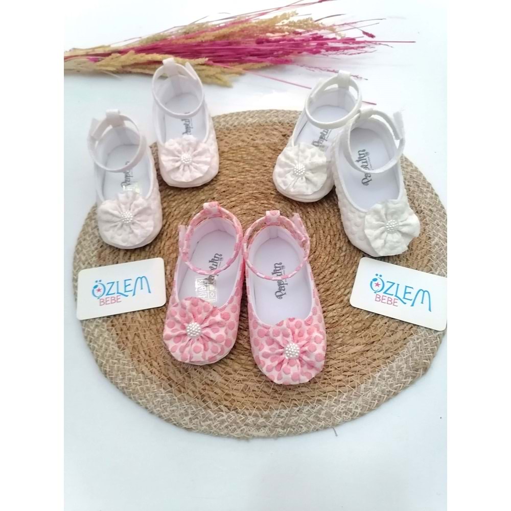 Gül Aksesuarlı Bilekten Cırtcırt Babet