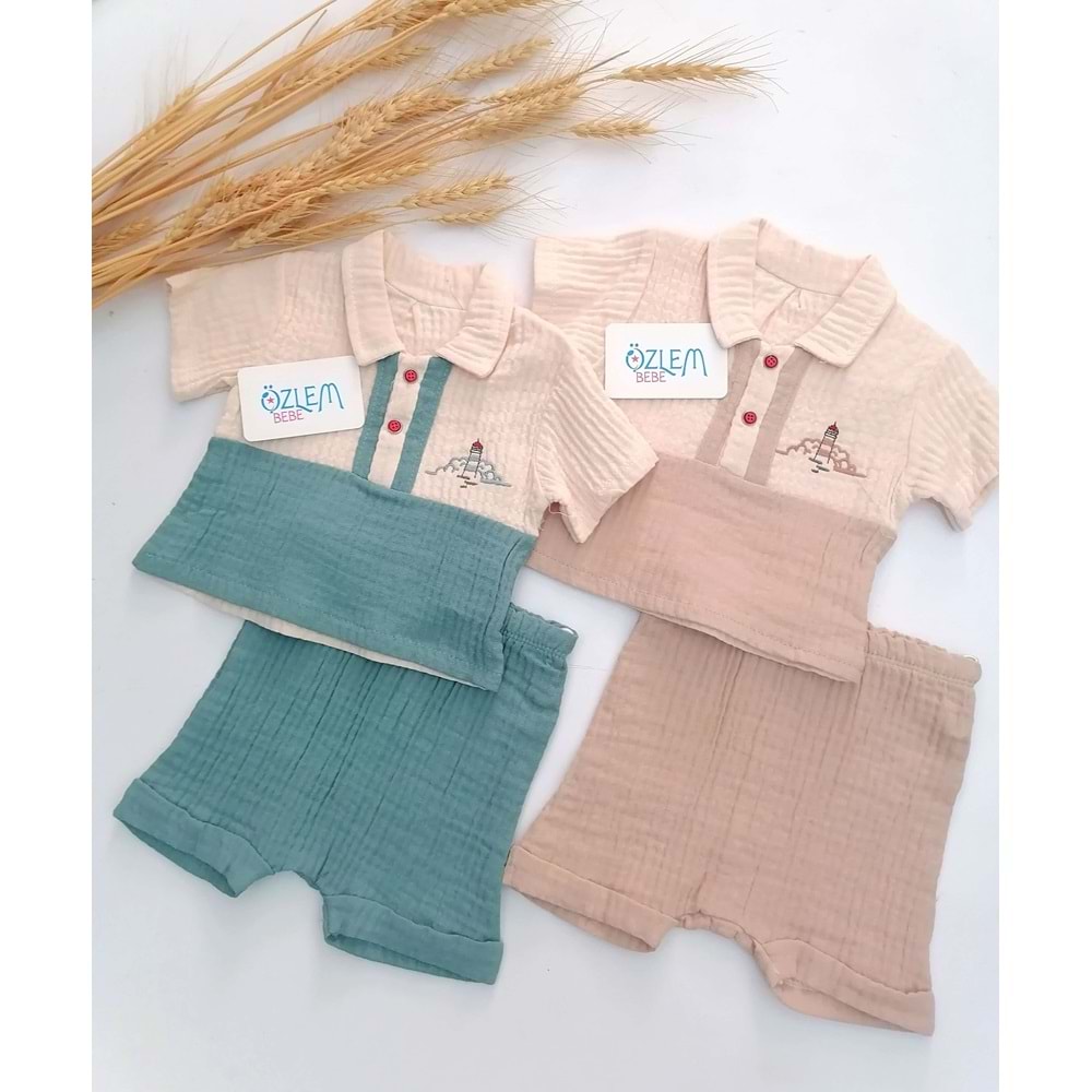 Deniz Feneri Clup Yaka Müslin Takım